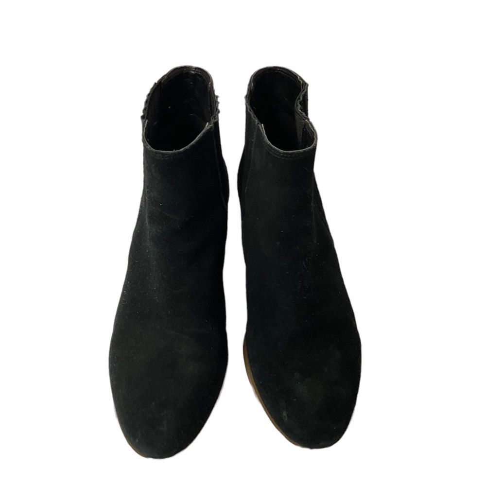 Aldo Black Suede 2” Block Heeled Booties Size 8